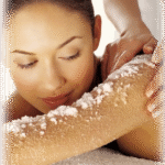 Luxury spa setup for the Caribbean Island Experience Sint Maarten, featuring organic Epsom Salt scrub and fresh coconut oil.