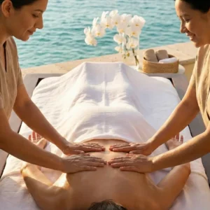 Luxury four hands Ritual massage Saint Martin SXM synchronized therapy