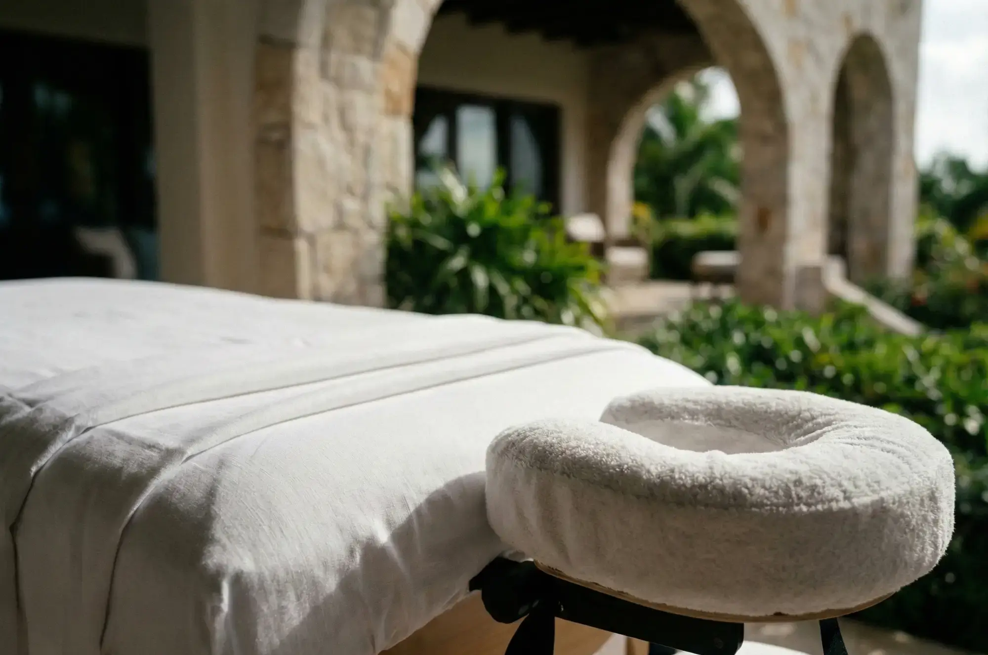 Luxury mobile massage setup Saint Martin villa