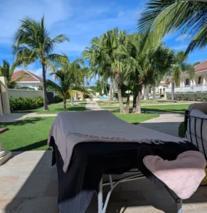 Luxury Mobile Massage Setup at Chateau des Palmiers, Terres Basses St Martin