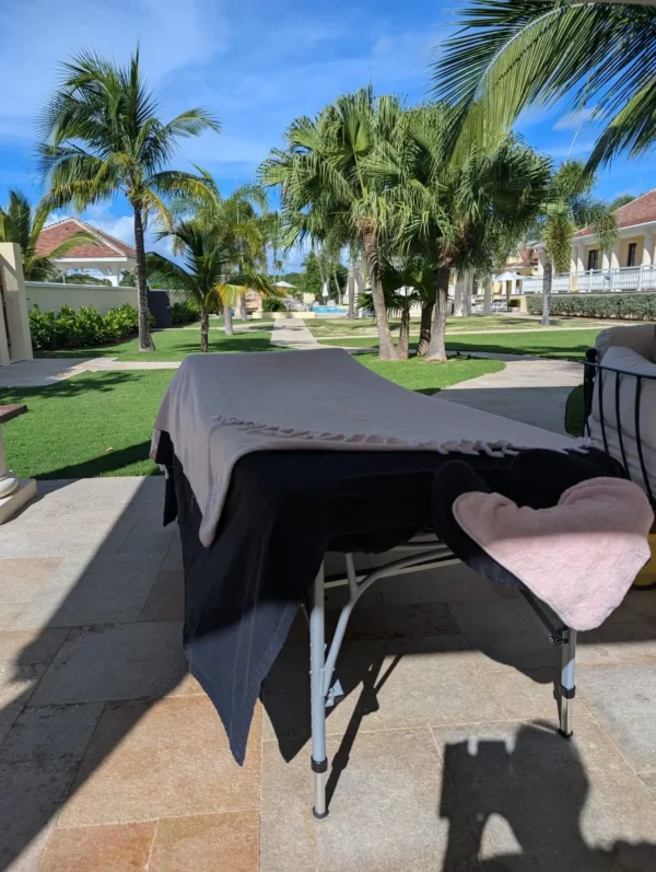 Massage Setup at Chateau des Palmiers, St Martin, FWI